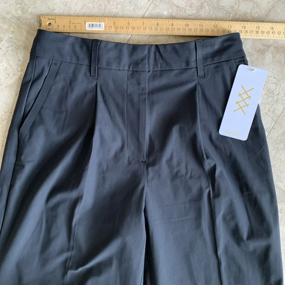 Rhone Womens Commuter Pleated Trouser Pants 6 Black UPF 50+ Anti Odor Work Golf